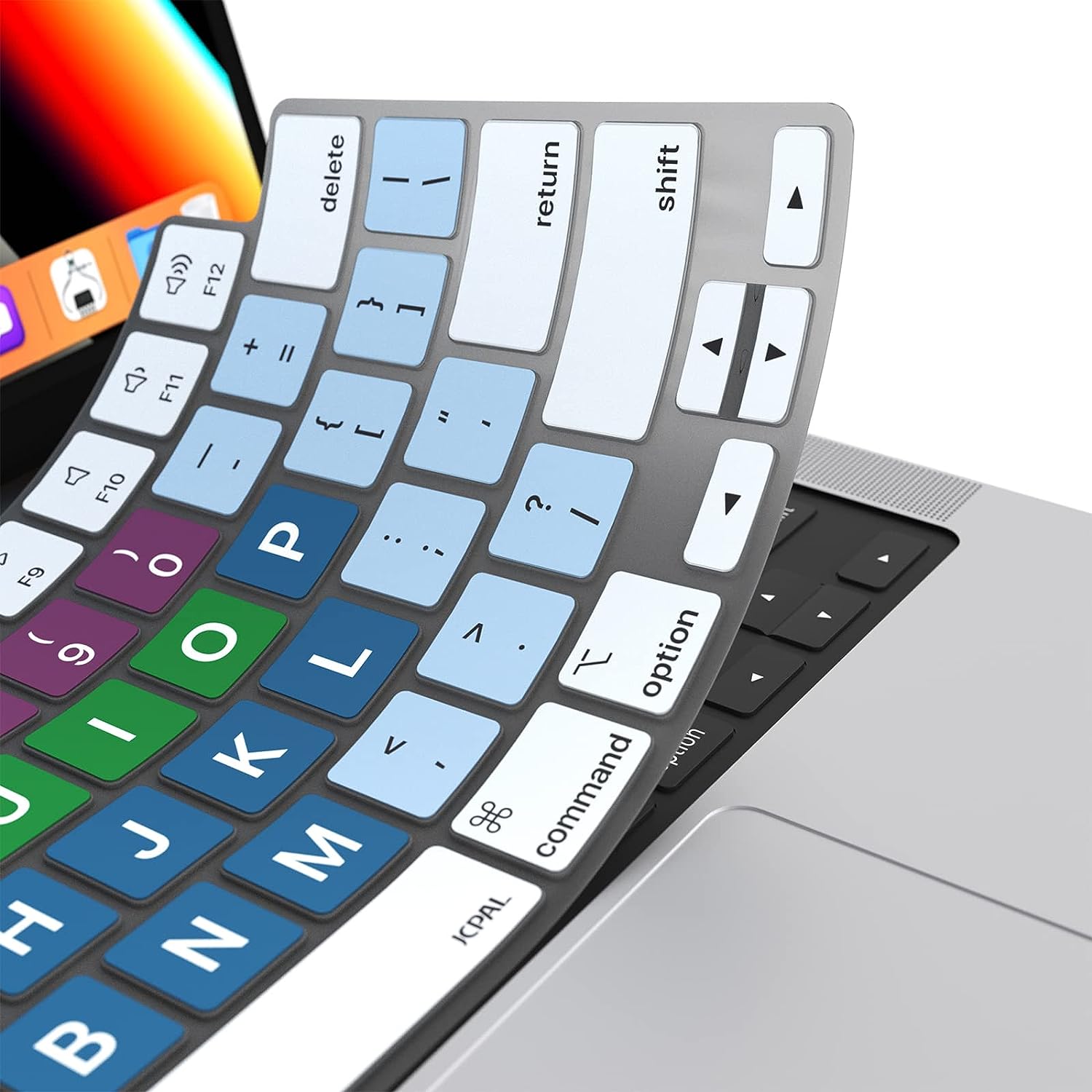 JCPal VerSkin Inclusive Color-Coded Key Guided Keyboard Protector for MacBook Pro 14" / 16" (M3 2023 / M2 2023 / M1 2021 Model), MacBook Air 13" (M2 2022 Model), and MacBook Air 15" (M2 2023 Model)