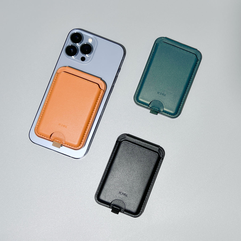 JCPal Cove Magnetic Wallet Stand for iPhone 14/13/12 Series MagSafe Compatible Phone Stand with Multiple Viewing Angles