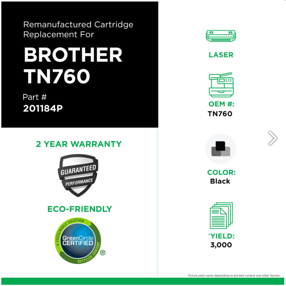 Clover Imaging Remanufactured High Yield Toner Cartridge for Brother TN760