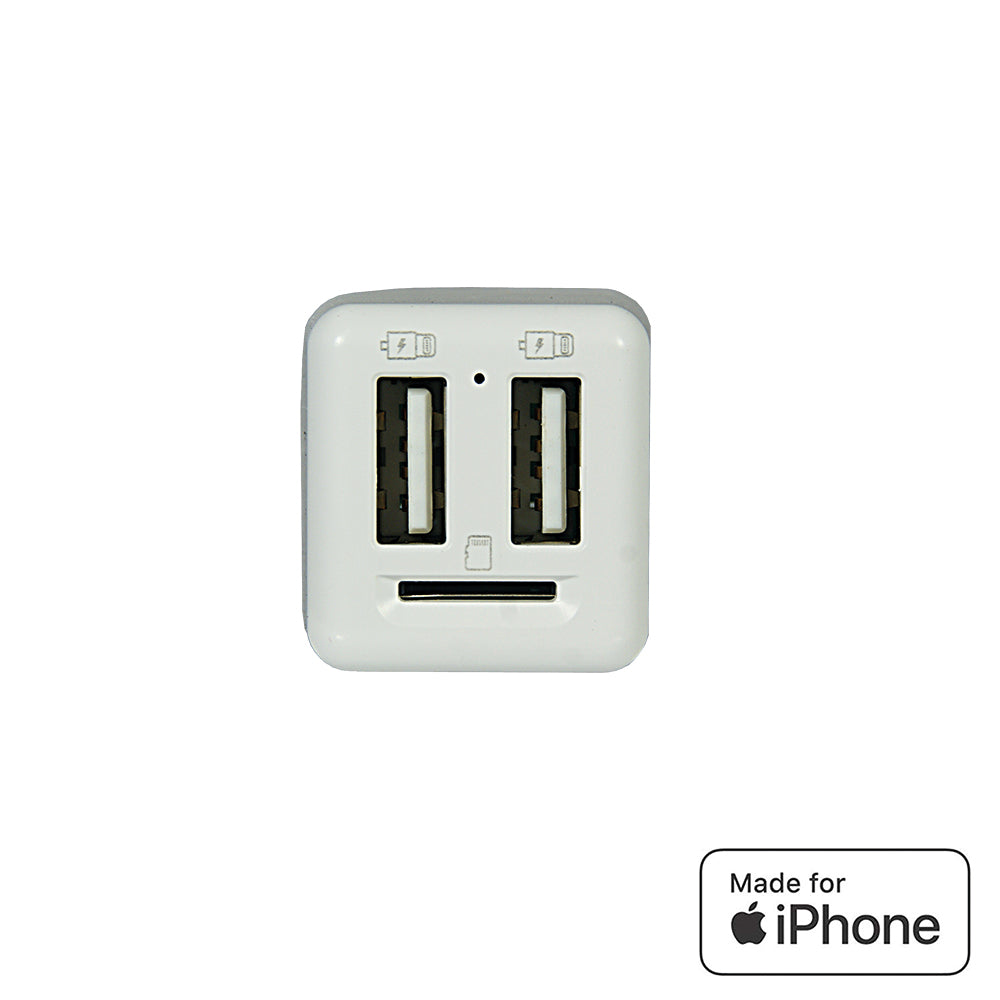 Sunprotected iLink Apple Certified Dual Auto Backup Flash Drive, White/Green