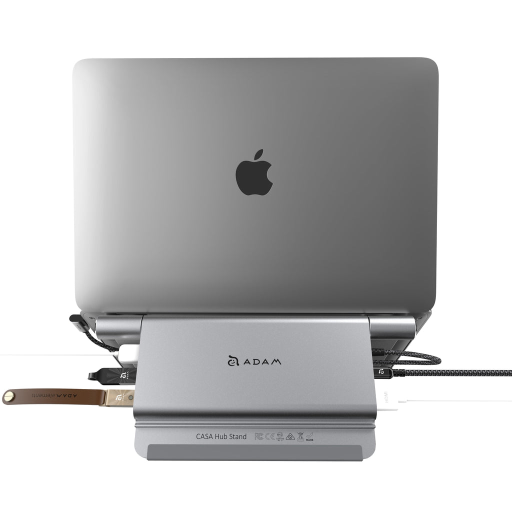 Adam Elements Casa Foldable x Portable 5 in 1 USB-C to 3 x USB-C PD, 4K HMDI Hub / Docking Stand - Space Grey