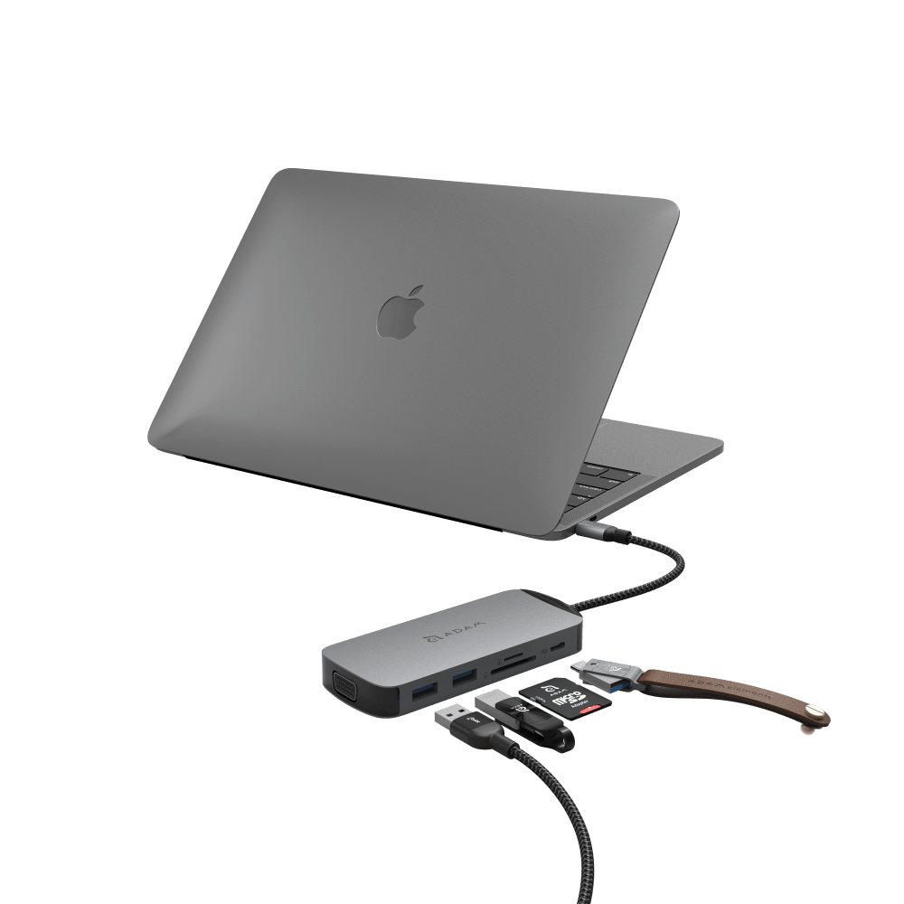 Adam Elements Casa X 10 in 1 USB-C to 2 x USB-C 3.1, 2 x USB-A 3.1, 4K HMDI, VGA, RJ45, SD Card, MicroSD, Audio Adapter