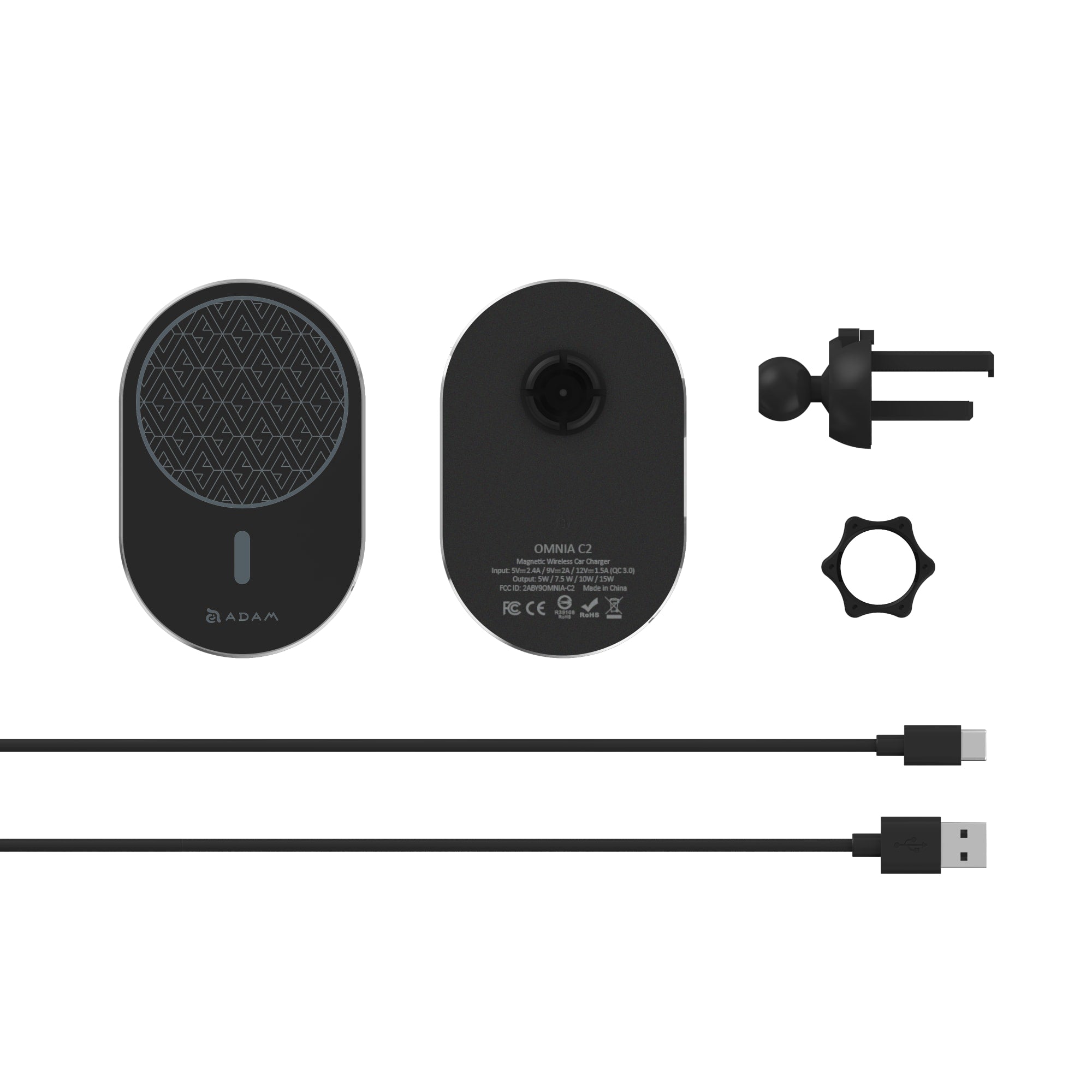 Adam Elements 15W Fast Wireless Car Vent Mount & MagSafe Compatible Charger
