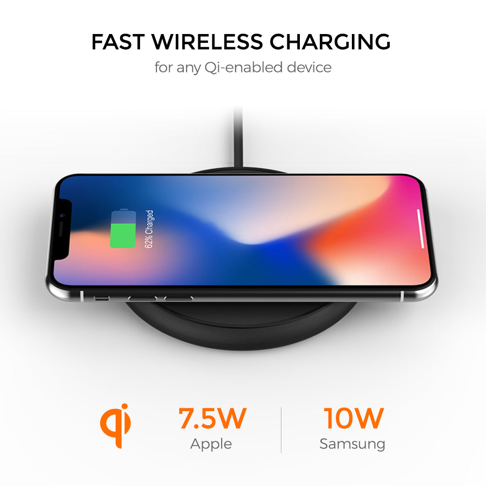 Freedy Single Wireless Charging Pad, Black