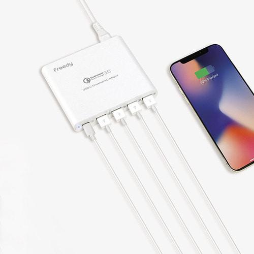 Freedy 80W USB-C + 4USB-A Multi Adapter