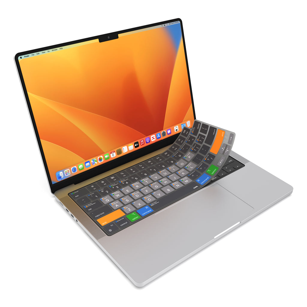 JCPal VerSkin Apple MacOS Shortcuts Keyboard Protector for MacBook Pro 14" (M3 2023 / M2 2023 / M1 2021 Models), MacBook Pro 16" (M3 2023 / M2 2023 / M1 2021 Models), MacBook Air 13.6 (M2 2022 Model), & MacBook Air 15.3" (M2 2023 Model)