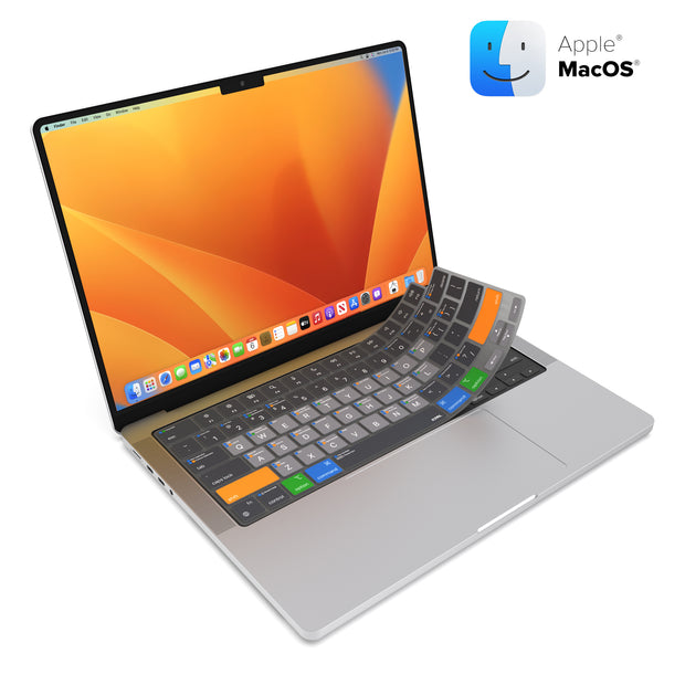JCPal VerSkin Apple MacOS Shortcuts Keyboard Protector for MacBook Pro 14" (M3 2023 / M2 2023 / M1 2021 Models), MacBook Pro 16" (M3 2023 / M2 2023 / M1 2021 Models), MacBook Air 13.6 (M2 2022 Model), & MacBook Air 15.3" (M2 2023 Model)