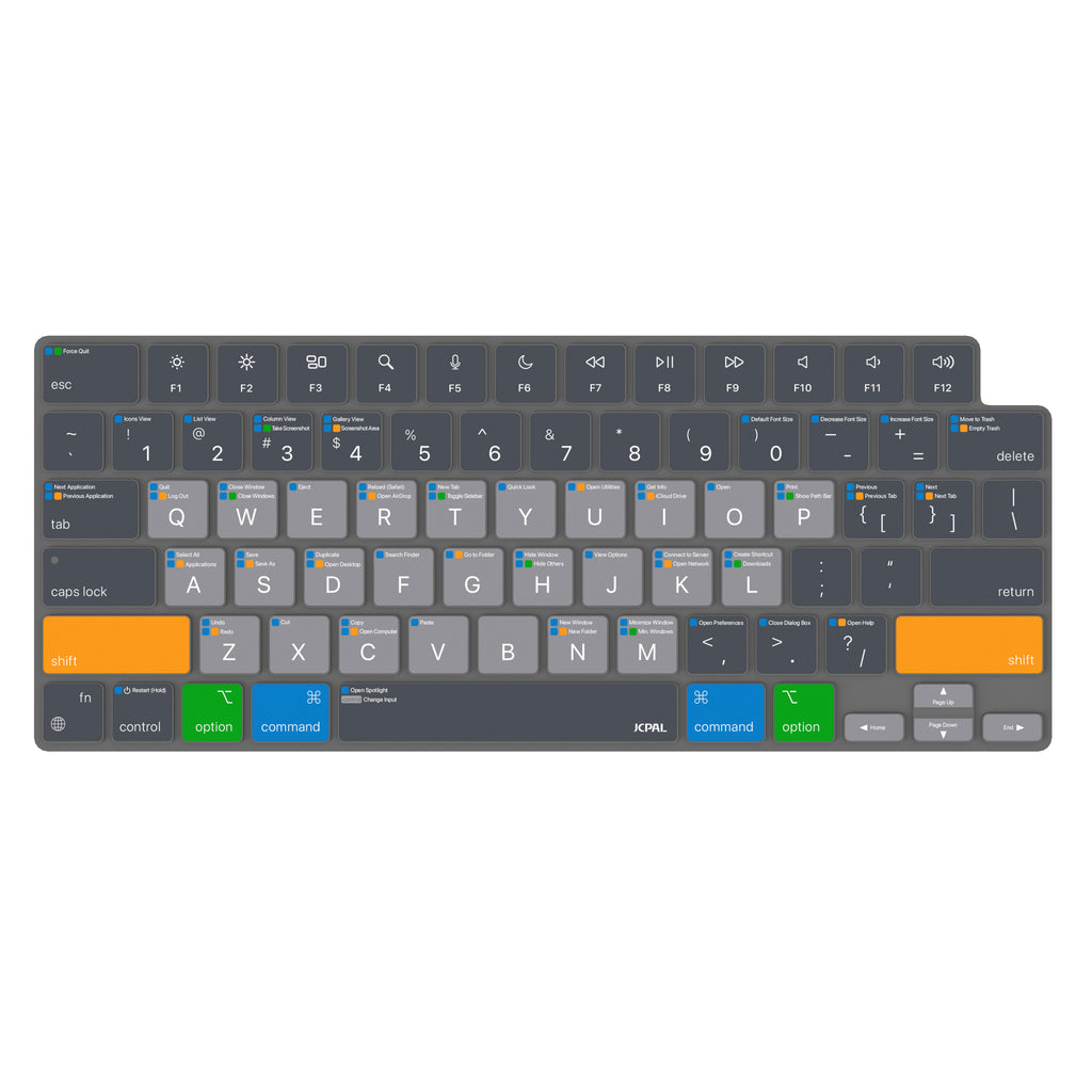 JCPal VerSkin Apple MacOS Shortcuts Keyboard Protector for MacBook Pro 14" (M3 2023 / M2 2023 / M1 2021 Models), MacBook Pro 16" (M3 2023 / M2 2023 / M1 2021 Models), MacBook Air 13.6 (M2 2022 Model), & MacBook Air 15.3" (M2 2023 Model)