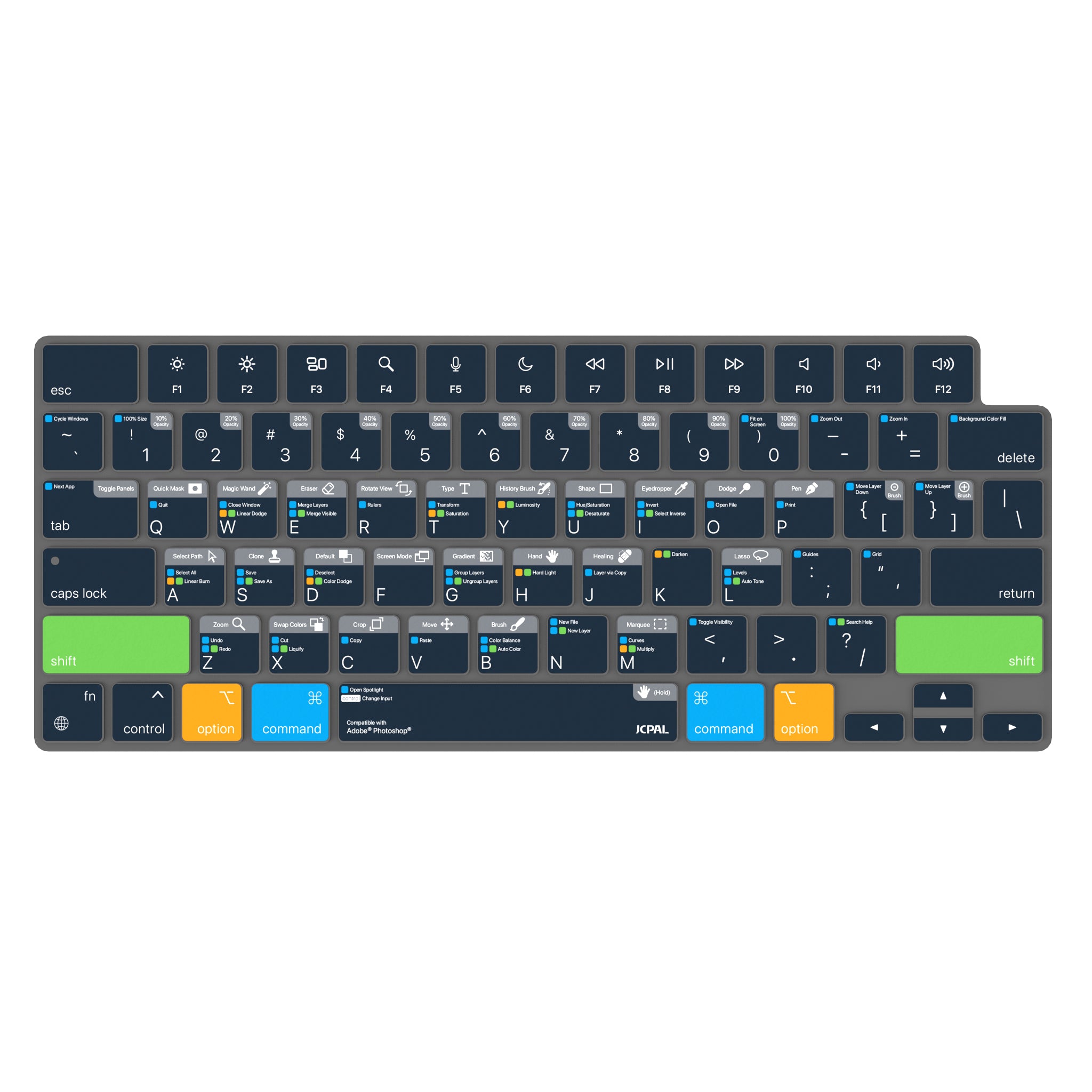 JCPal VerSkin Adobe Illustrator Shortcuts Keyboard Protector for MacBook Pro 14" (M3 2023 / M2 2023 / M1 2021 Models), MacBook Pro 16" (M3 2023 / M2 2023 / M1 2021 Models), MacBook Air 13.6 (M2 2022 Model), & MacBook Air 15.3" (M2 2023 Model)