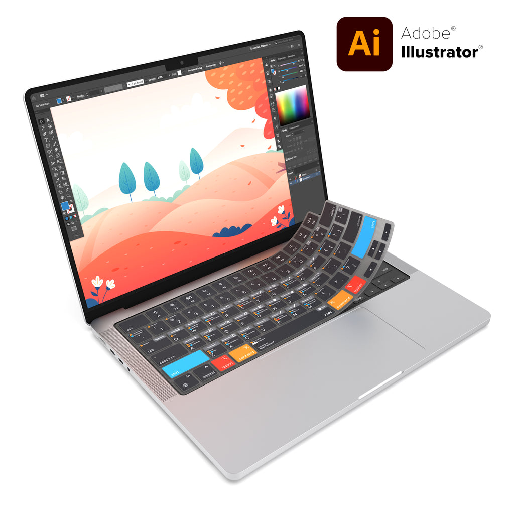 VerSkin Adobe Illustrator Shortcut Keyboard Protector for MacBook Pro 14" and 16" 2021 models