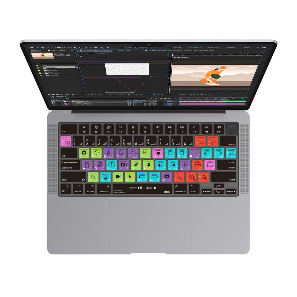 JCPal VerSkin Adobe After Effects Shortcuts Keyboard Protector for MacBook Pro 14" (M3 2023 / M2 2023 / M1 2021 Models), MacBook Pro 16" (M3 2023 / M2 2023 / M1 2021 Models), MacBook Air 13.6 (M2 2022 Model), & MacBook Air 15.3" (M2 2023 Model)