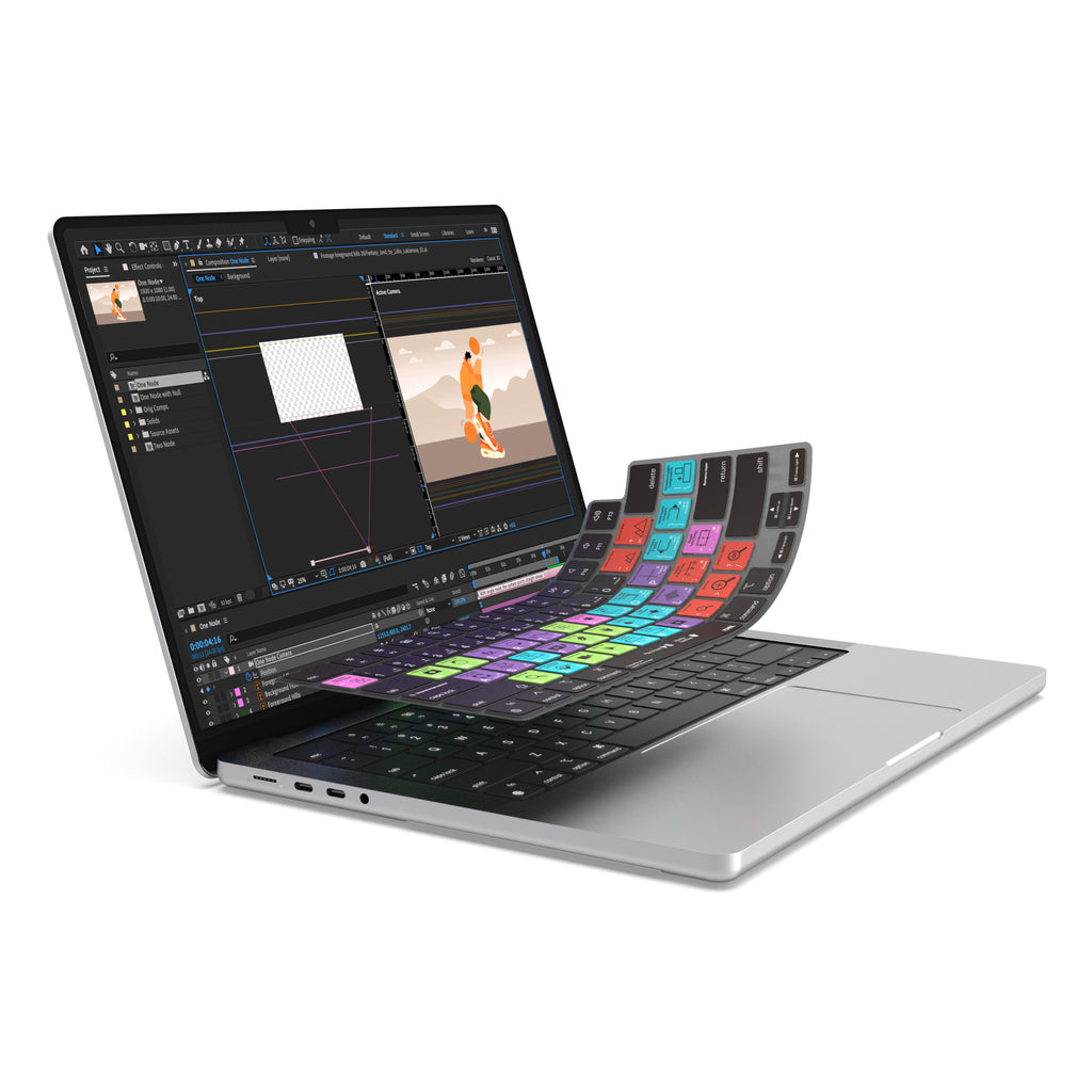 JCPal VerSkin Adobe After Effects Shortcuts Keyboard Protector for MacBook Pro 14" (M3 2023 / M2 2023 / M1 2021 Models), MacBook Pro 16" (M3 2023 / M2 2023 / M1 2021 Models), MacBook Air 13.6 (M2 2022 Model), & MacBook Air 15.3" (M2 2023 Model)