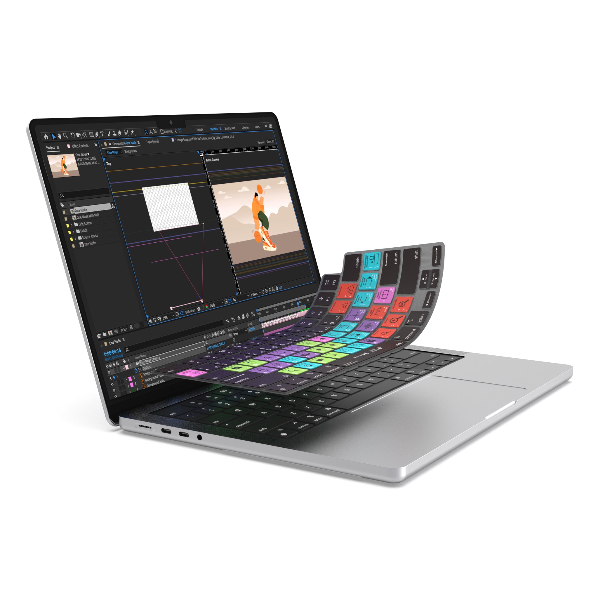 JCPal VerSkin Adobe After Effects Shortcuts Keyboard Protector for MacBook Pro 14" (M3 2023 / M2 2023 / M1 2021 Models), MacBook Pro 16" (M3 2023 / M2 2023 / M1 2021 Models), MacBook Air 13.6 (M2 2022 Model), & MacBook Air 15.3" (M2 2023 Model)