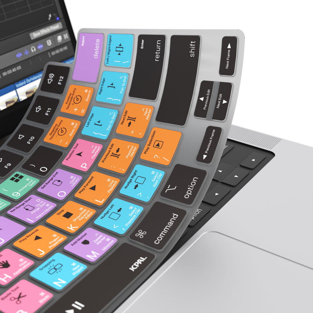 JCPal VerSkin Apple Final Cut Shortcuts Keyboard Protector for MacBook Pro 14" (M3 2023 / M2 2023 / M1 2021 Models), MacBook Pro 16" (M3 2023 / M2 2023 / M1 2021 Models), MacBook Air 13.6 (M2 2022 Model), & MacBook Air 15.3" (M2 2023 Model)