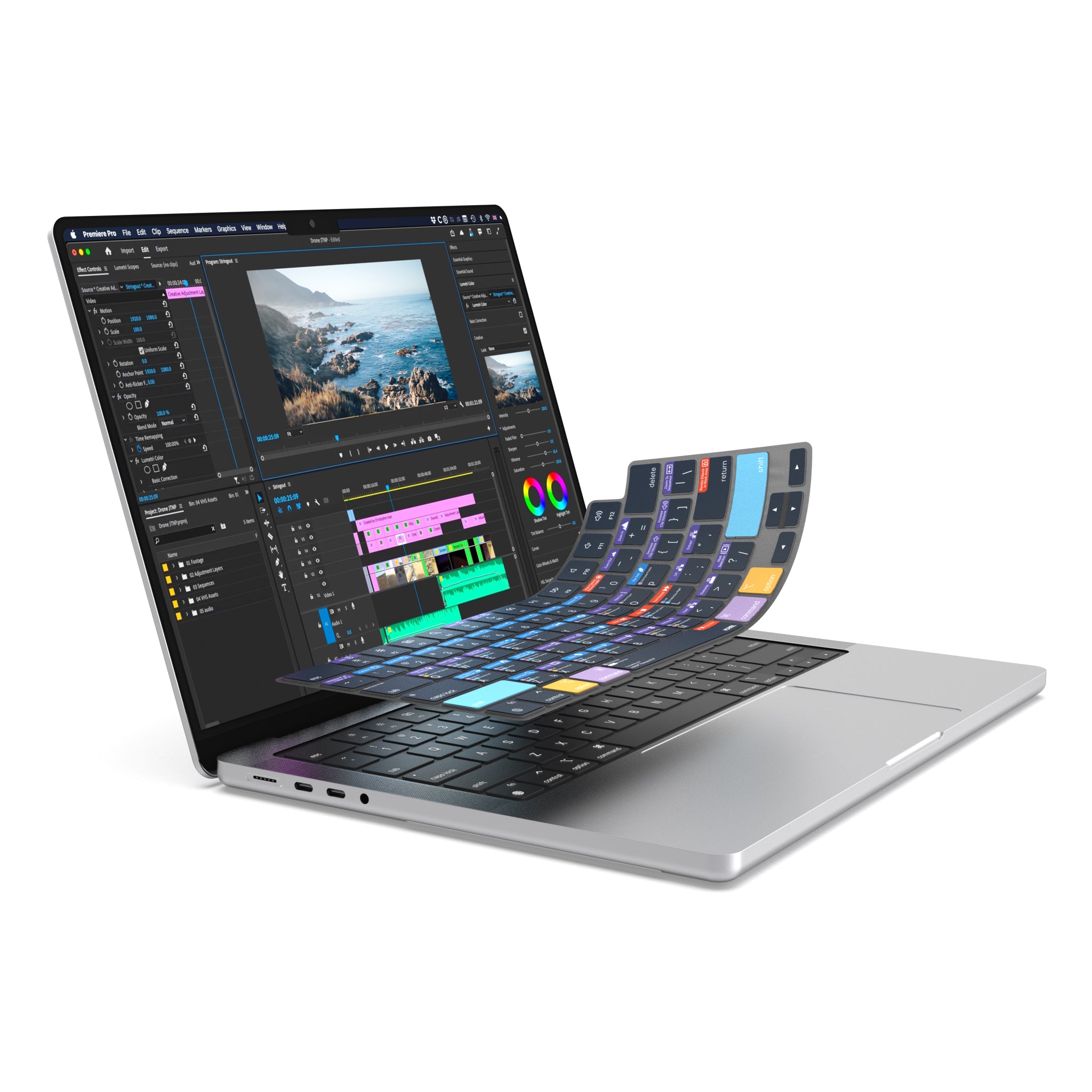 JCPal VerSkin Adobe Premiere Pro Shortcuts Keyboard Protector for MacBook Pro 14" (M3 2023 / M2 2023 / M1 2021 Models), MacBook Pro 16" (M3 2023 / M2 2023 / M1 2021 Models), MacBook Air 13.6 (M2 2022 Model), & MacBook Air 15.3" (M2 2023 Model)
