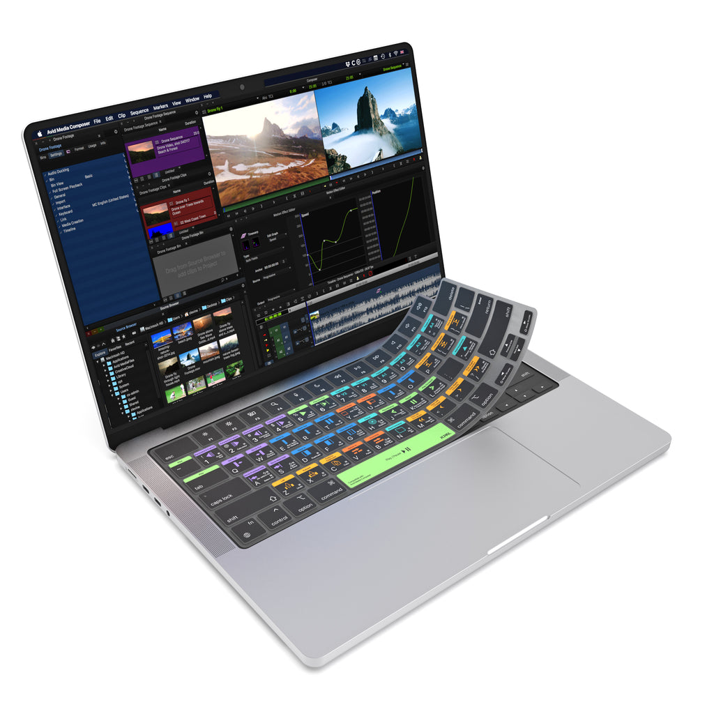JCPal VerSkin Avid Media Composer Shortcuts Keyboard Protector for MacBook Pro 14" (M3 2023 / M2 2023 / M1 2021 Models), MacBook Pro 16" (M3 2023 / M2 2023 / M1 2021 Models), MacBook Air 13.6 (M2 2022 Model), & MacBook Air 15.3" (M2 2023 Model)