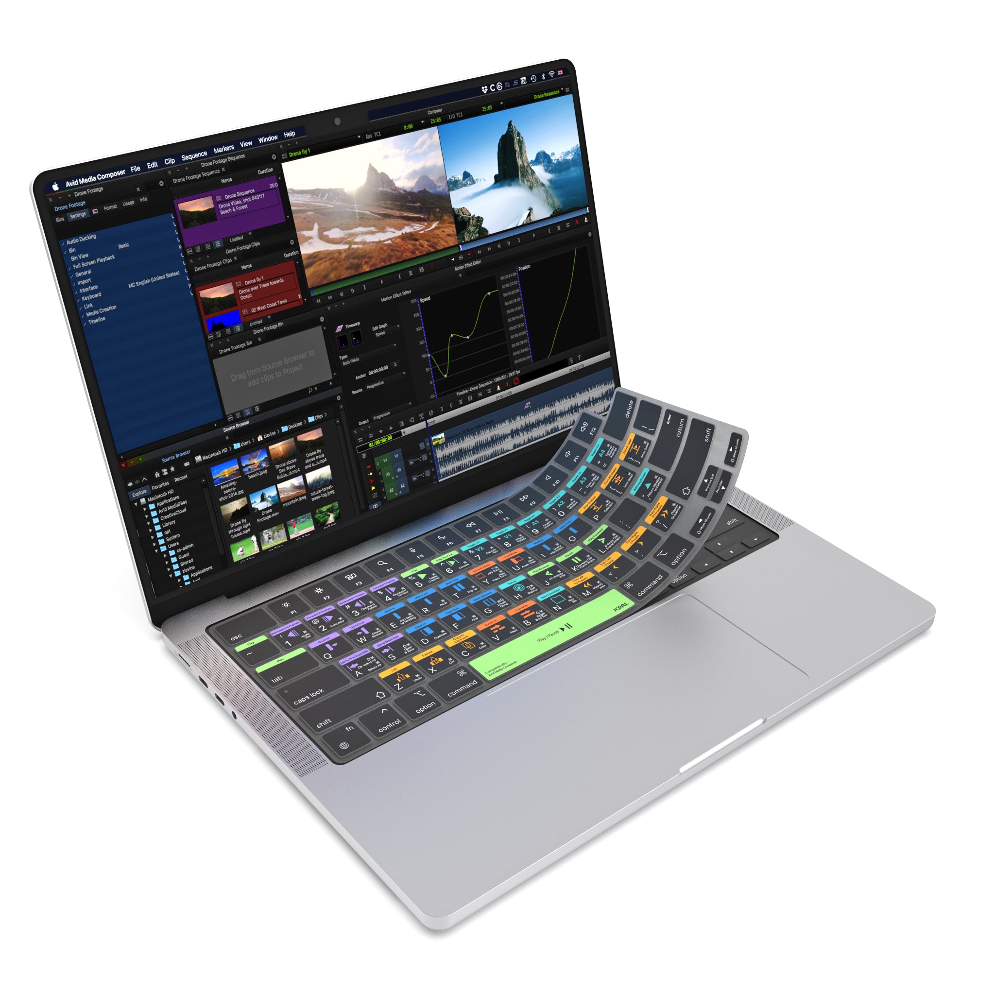 JCPal VerSkin Avid Media Composer Shortcuts Keyboard Protector for MacBook Pro 14" (M3 2023 / M2 2023 / M1 2021 Models), MacBook Pro 16" (M3 2023 / M2 2023 / M1 2021 Models), MacBook Air 13.6 (M2 2022 Model), & MacBook Air 15.3" (M2 2023 Model)