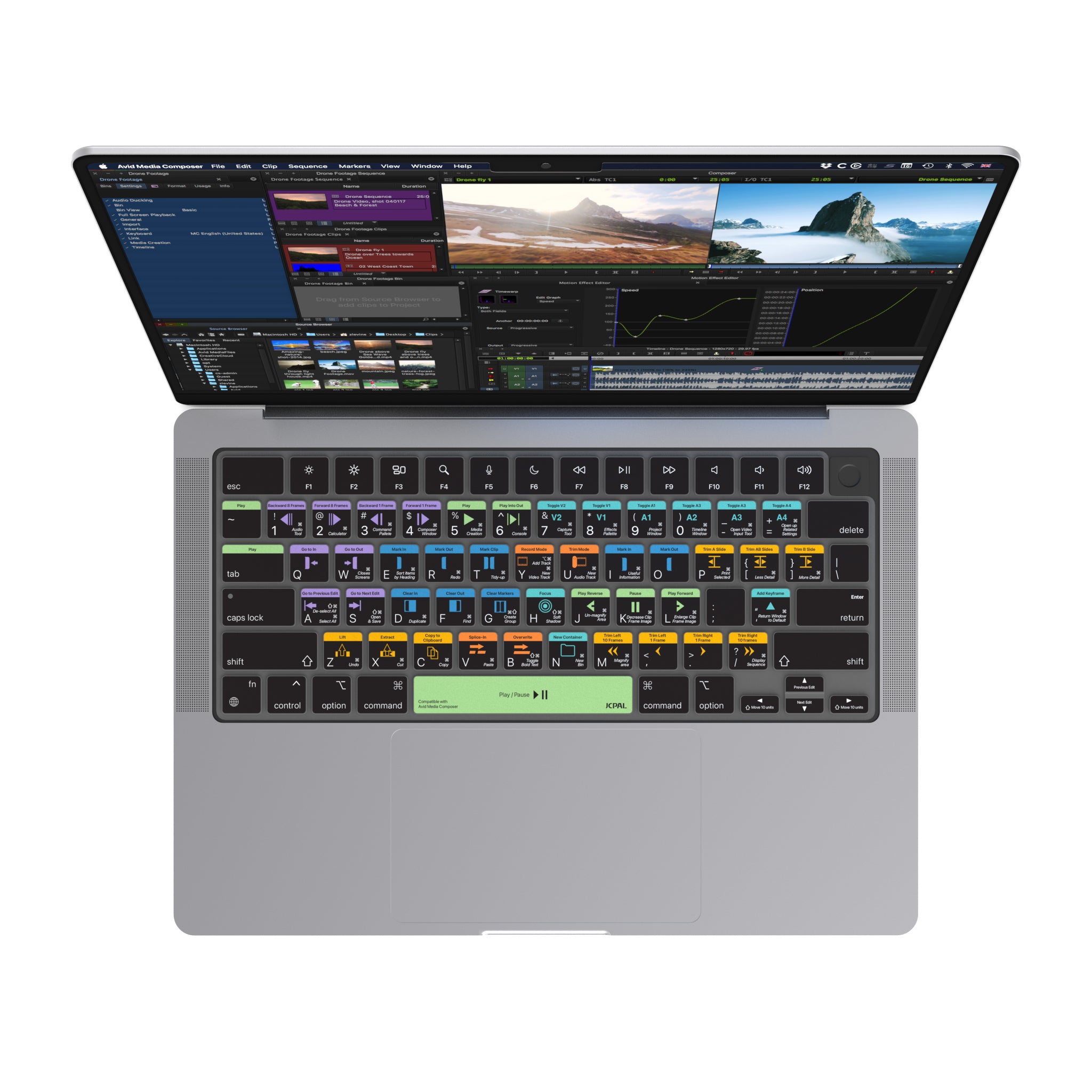 JCPal VerSkin Avid Media Composer Shortcuts Keyboard Protector for MacBook Pro 14" (M3 2023 / M2 2023 / M1 2021 Models), MacBook Pro 16" (M3 2023 / M2 2023 / M1 2021 Models), MacBook Air 13.6 (M2 2022 Model), & MacBook Air 15.3" (M2 2023 Model)