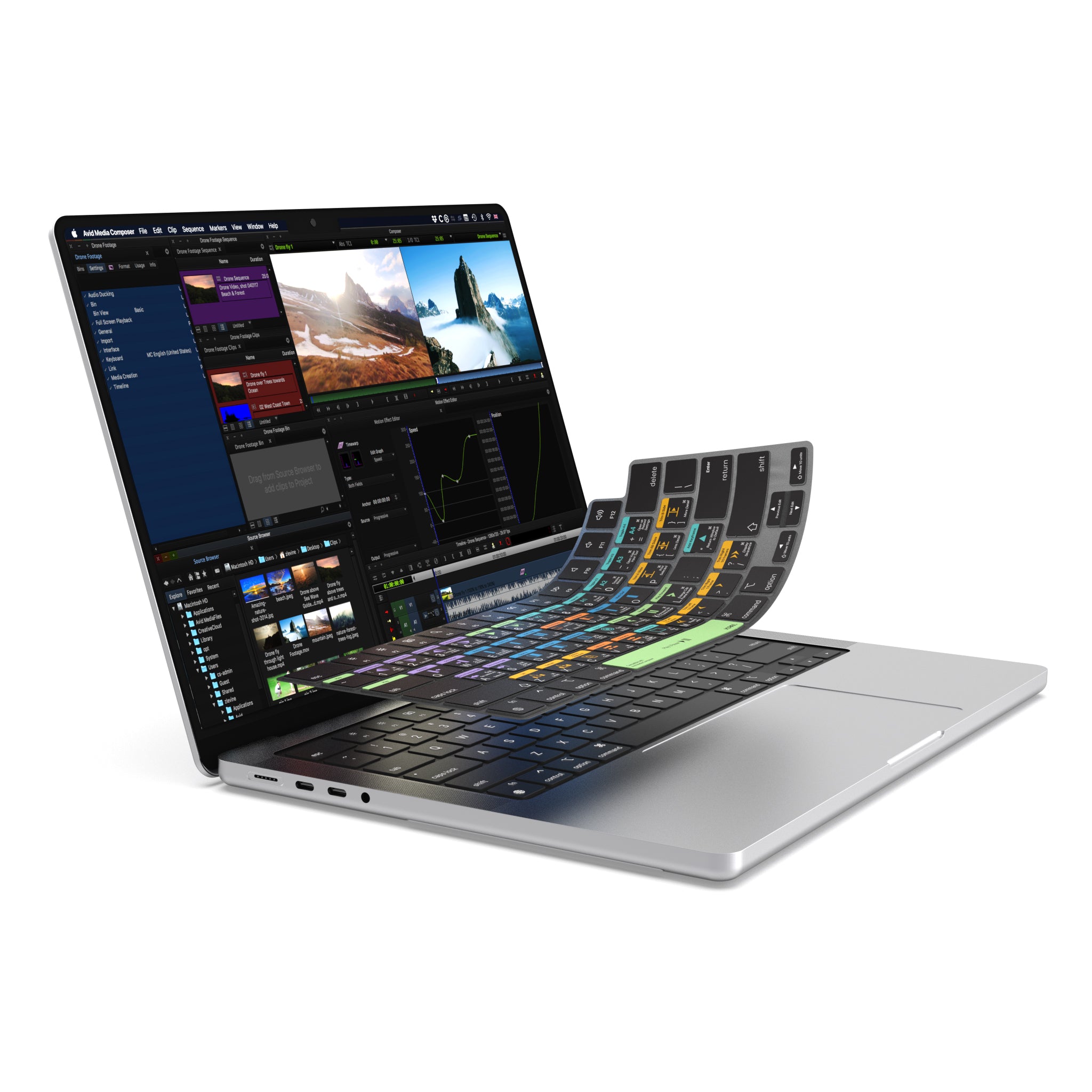JCPal VerSkin Avid Media Composer Shortcuts Keyboard Protector for MacBook Pro 14" (M3 2023 / M2 2023 / M1 2021 Models), MacBook Pro 16" (M3 2023 / M2 2023 / M1 2021 Models), MacBook Air 13.6 (M2 2022 Model), & MacBook Air 15.3" (M2 2023 Model)