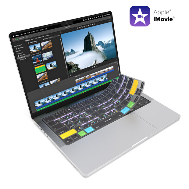 JCPal VerSkin Apple iMovie Shortcuts Keyboard Protector for MacBook Pro 14" (M3 2023 / M2 2023 / M1 2021 Models), MacBook Pro 16" (M3 2023 / M2 2023 / M1 2021 Models), MacBook Air 13.6 (M2 2022 Model), & MacBook Air 15.3" (M2 2023 Model)