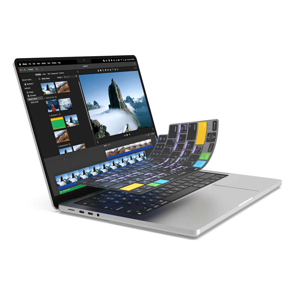 JCPal VerSkin Apple iMovie Shortcuts Keyboard Protector for MacBook Pro 14" (M3 2023 / M2 2023 / M1 2021 Models), MacBook Pro 16" (M3 2023 / M2 2023 / M1 2021 Models), MacBook Air 13.6 (M2 2022 Model), & MacBook Air 15.3" (M2 2023 Model)