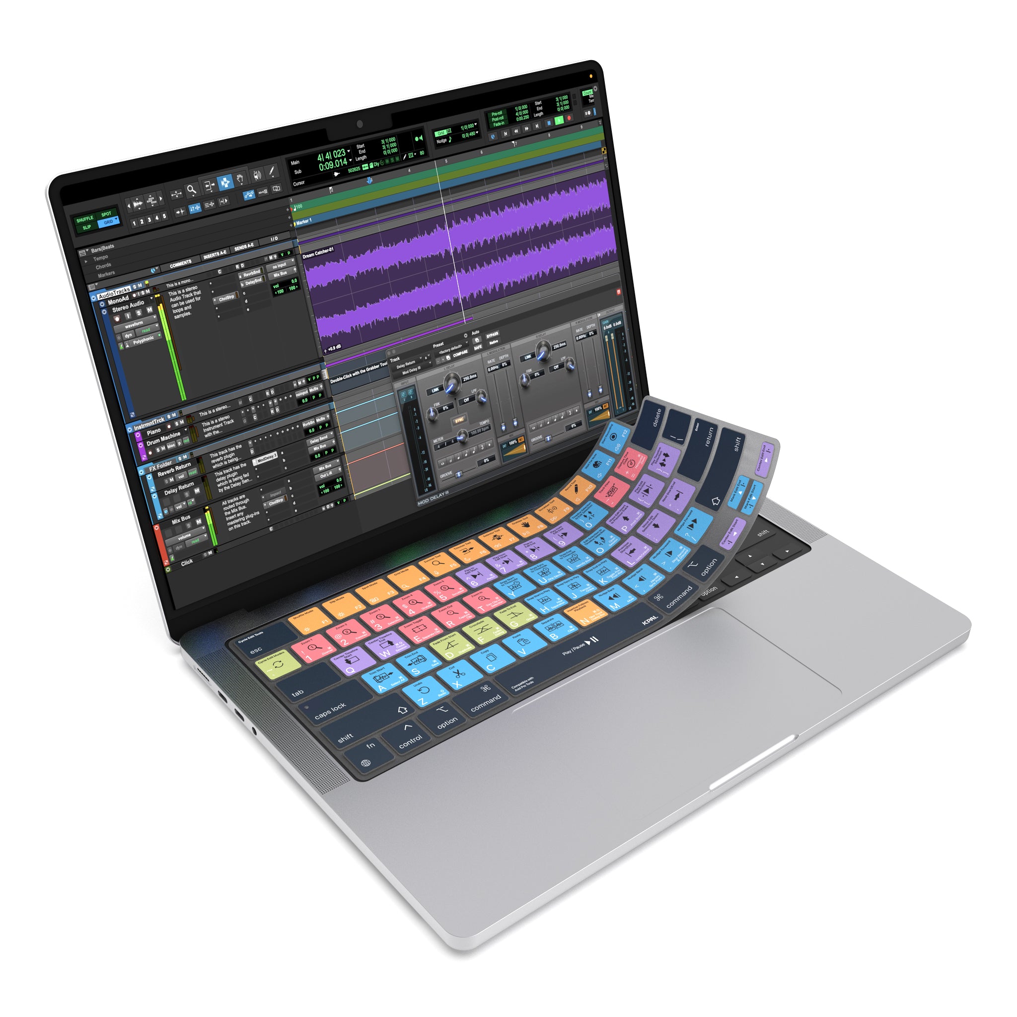 JCPal VerSkin Avid Pro Tools Shortcuts Keyboard Protector for MacBook Pro 14" (M3 2023 / M2 2023 / M1 2021 Models), MacBook Pro 16" (M3 2023 / M2 2023 & M1 2021 Models), MacBook Air 13.6 (M2 2022 Model), & MacBook Air 15.3" (M2 2023 Model)