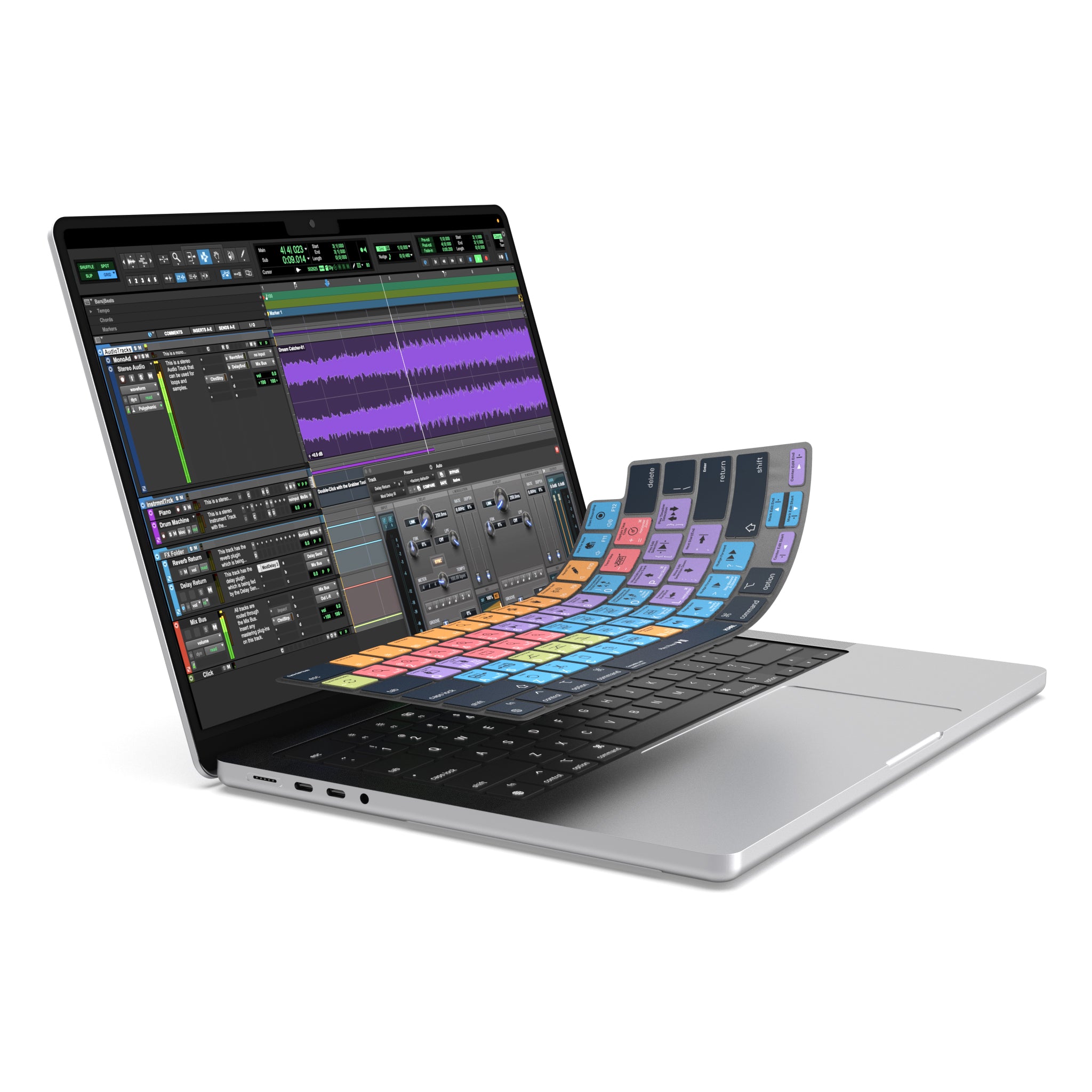 JCPal VerSkin Avid Pro Tools Shortcuts Keyboard Protector for MacBook Pro 14" (M3 2023 / M2 2023 / M1 2021 Models), MacBook Pro 16" (M3 2023 / M2 2023 & M1 2021 Models), MacBook Air 13.6 (M2 2022 Model), & MacBook Air 15.3" (M2 2023 Model)
