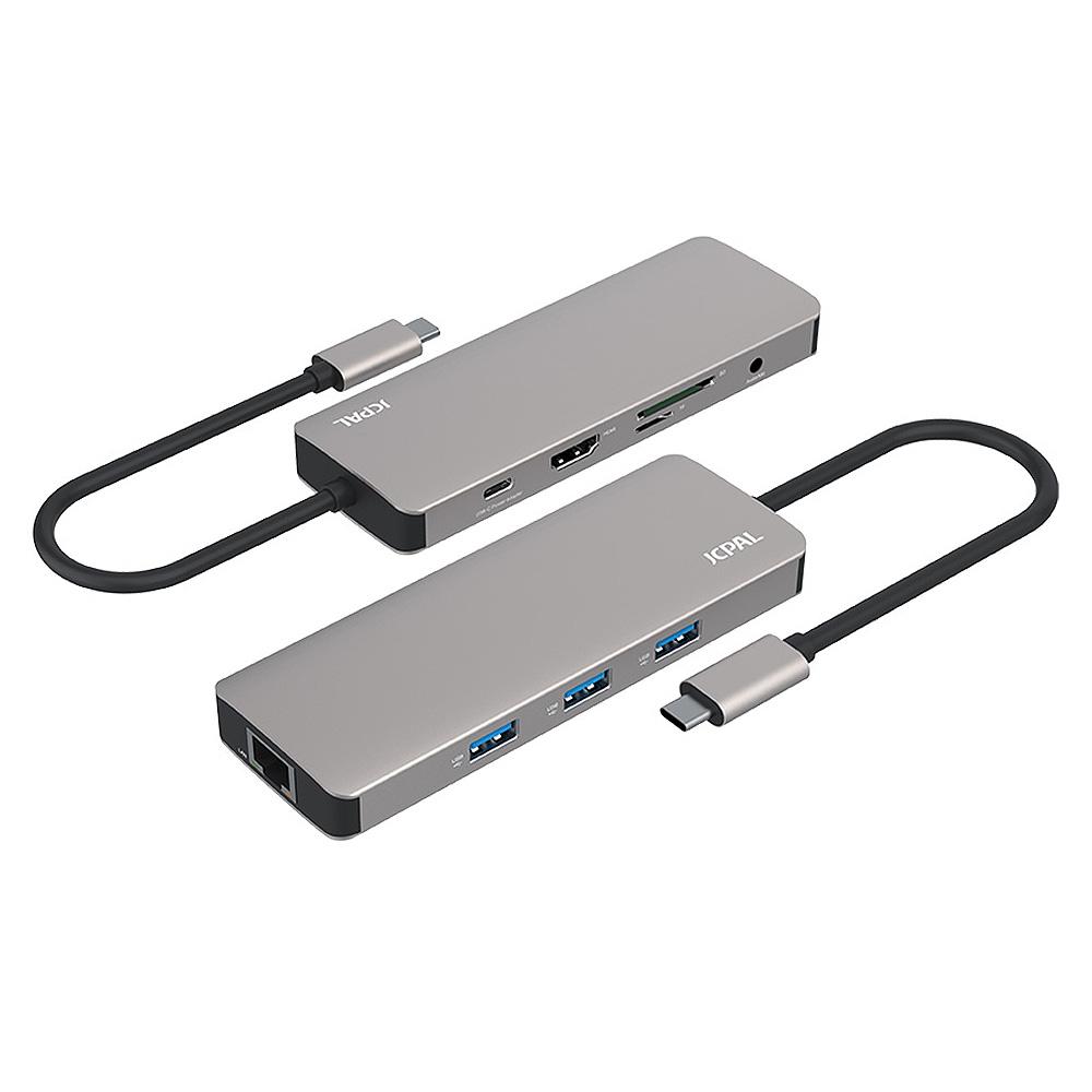 JCPal USB-C 9-Port USB-C Hub, USB-C to HDMI, USB-C PD, 3 x USB3.1, Ethernet, SD Card Reader, microSD Card Reader