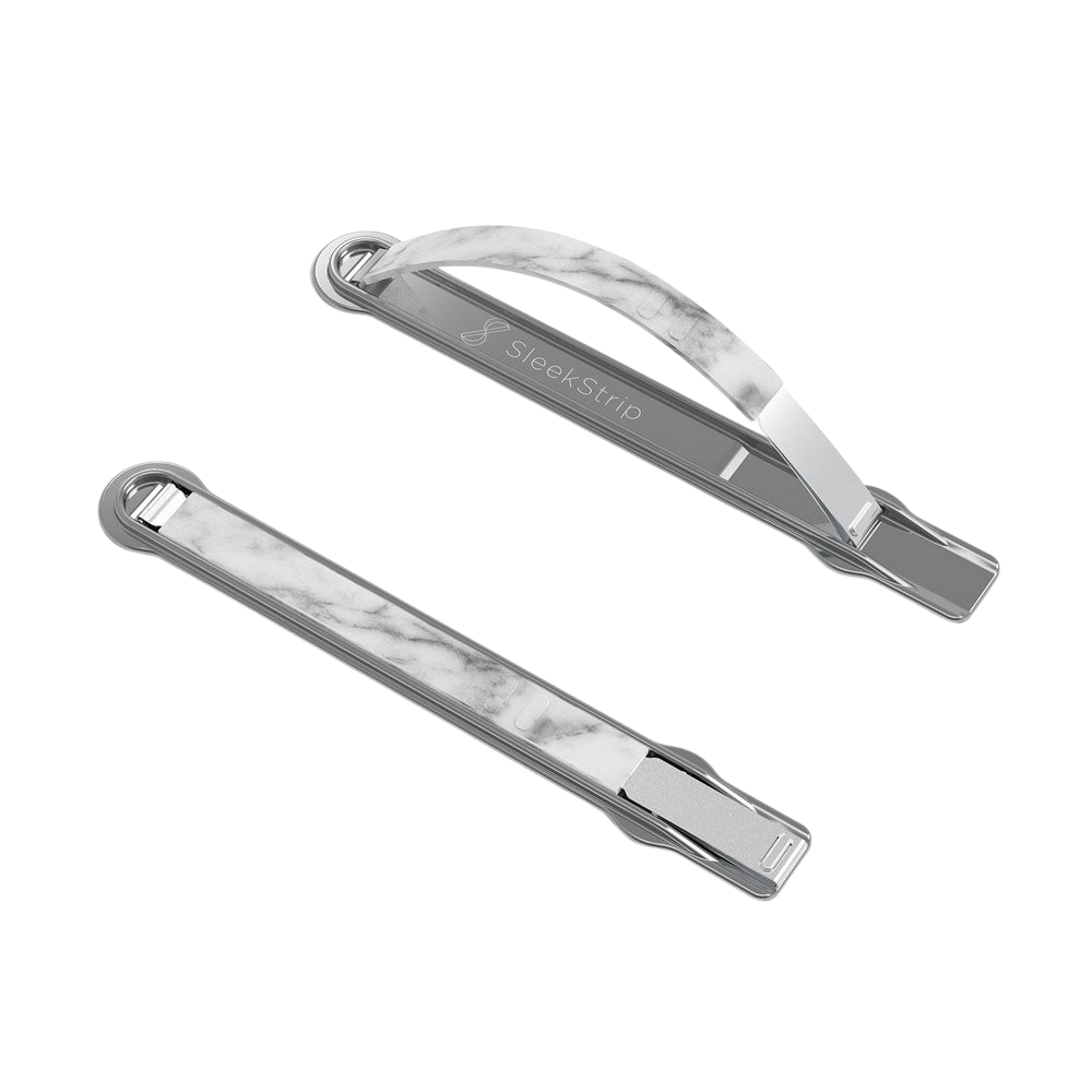 Sleekstrip - Ultra thin stand and grip - white marble series