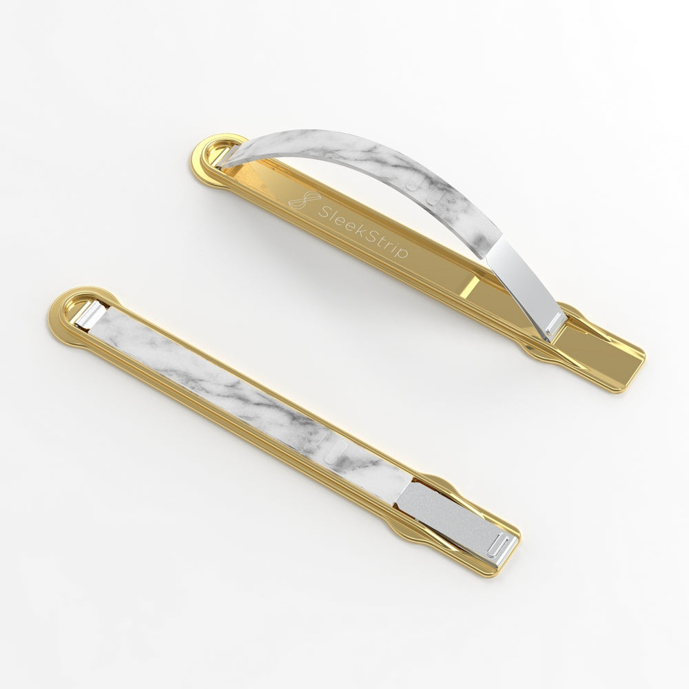 Sleekstrip - Ultra thin stand and grip - white marble series