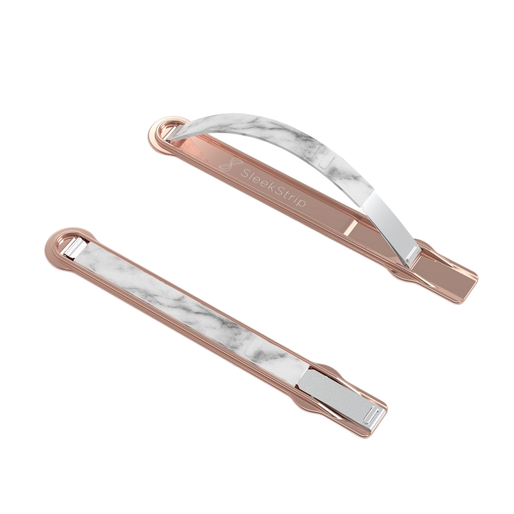Sleekstrip - Ultra thin stand and grip - white marble series