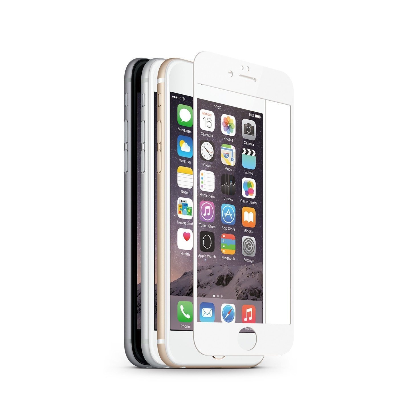 JCPal Screen Protector Preserver Classic Glass Screen Protector for iPhone 6s and 6s Plus iPhone 6s / 0.33mm / White