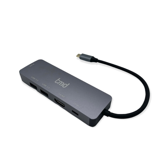 tmd USB-C Essential 5-Port USB-C Adapter, USB-C to 4K HDMI, USB-C PD, 2 x USB3.0, Ethernet - Space Gray
