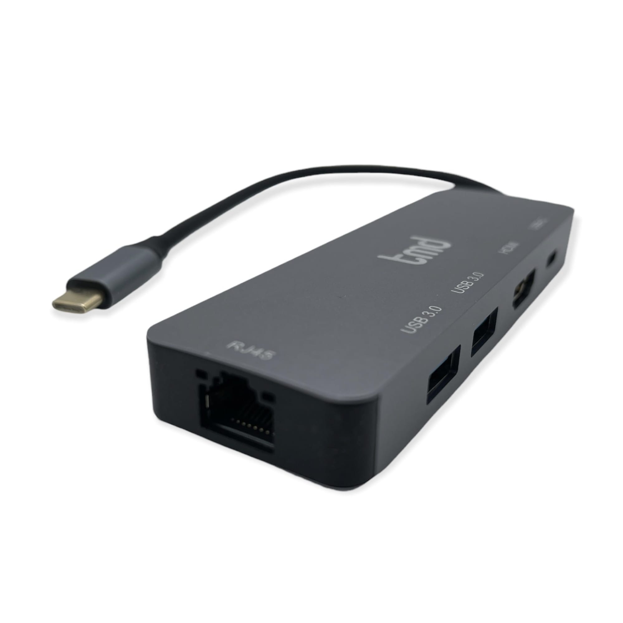 tmd USB-C Essential 5-Port USB-C Adapter, USB-C to 4K HDMI, USB-C PD, 2 x USB3.0, Ethernet - Space Gray