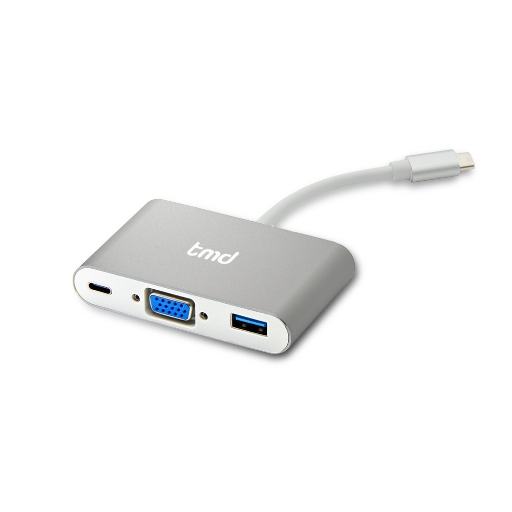 tmd USB-C to Multiport Adapter, VGA x1 / USB-C x1 / USB3.0 x 1